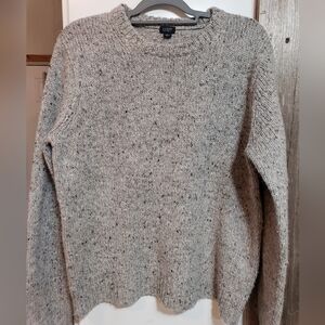 J.Crew Wool/alpaca/acrylic Blend Sweater Crew Neck Speckled Gray Men L Or Unisex